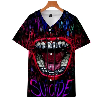 HAHA Joker 3D Atspausdintas Beisbolo T-shirt Vyrams Vasaros Medvilnės trumpomis Rankovėmis marškinėliai Roko Grupė vyrų Marškinėlius Hip-Hop 4XL T Marškinėliai Topai
