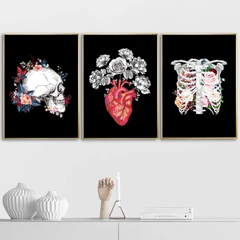 Smegenų Širdies Juoda Balta Anatomija Derliaus Sienos Meno Tapybos Drobės Šiaurės Plakatai Ir Spausdina Sienos Nuotraukas Gyvenimo Kambario Dekoro