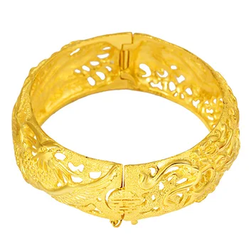 24k Geltonojo Aukso Apyrankės Moterims Vietnamas Smėlio Aukso Drakonas Phoenix Vertus, Grandinės Apyrankė Moterų Nuotaka Vestuvių Fine Jewelry