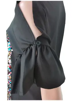 2020 Metų Vasaros Moterų Blizgančiais Priekiniai Kratinys Raukiniai, Purus Suknelė Vintage Supjaustyti Ouf Blyksnius Rankovėmis Suknelės 3 Spalvos Klostuotas Vestidos