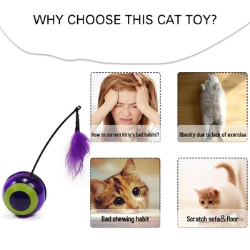 Juokingas Naminių Kačių Žaislai Masažuoklis Ball Žaislas Elektroninių Judesio Daugiafunkcinis Automatinė Pelės Žaislai Katėms su Chaser, Šviesos, Garso