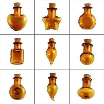 10VNT stiklo buteliai tušti pakabukas mažų buteliukų didmeninė mažų butelių kamščiai rankų darbo, žavesio tuščių rankų darbo, žavesio