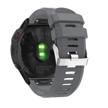 26mm Silikono Juosta, Diržu, Garmin Fenix 6X GPS Smart Watch Greitai Išleisti Lengvai Tilptų Wacthand Garmin Fenix 5X/5X Plius