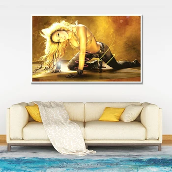 Shakira Plakatas Lotynų Roko, Alternatyvios Moterų Dainininkė Sienos Meno Spaudinius Drobės Tapybos Nuotraukas Mergaičių Kambario Dekoro