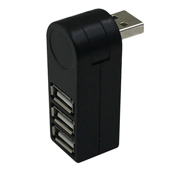 Nešiojamų 3 jungtys USB 2.0 Hub Mini Pasukti 270 Splitter Nešiojamas KOMPIUTERIS Adapteris GK99