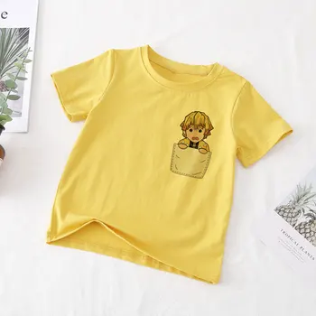 Merginos Tshirts Demon Slayer Baby Boy Shirt Vaikai Marškinėlius Demonas Ašmenys Naujovė Anime Mergina Drabužių Mados 2 3 4 5 6 7 8 9 Metų