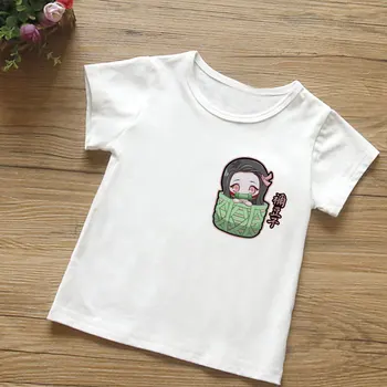 Merginos Tshirts Demon Slayer Baby Boy Shirt Vaikai Marškinėlius Demonas Ašmenys Naujovė Anime Mergina Drabužių Mados 2 3 4 5 6 7 8 9 Metų