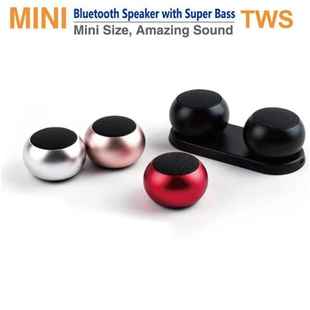 Mini TWS Portable Bluetooth Speaker Tiesa, Belaidės Stereo žemų dažnių garsiakalbis Rankų Garsiai Garsiakalbis Su Mic USB Mokamas