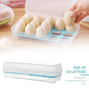 10Grids Kiaušinių Laikymo Dėžutė Plastiko Šaldytuve Kiaušinių Dėžutės Anti-susidūrimo Skaidrus Kiaušinių Konteinerių Virtuvės Įrankiai