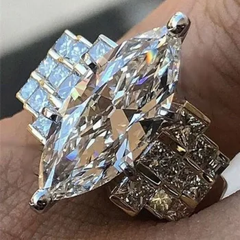 2020 naujų kūrybinių markizė kubinis cirkonis vestuvinis žiedas moterims vestuves dovanų piršto didelis markės papuošalai r4585