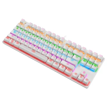 Automatinė Klaviatūros 87 Klavišą Laidinio Žaidimų Klaviatūra RGB Jungiklis su Apšvietimu Wired Keyboard Pro Gamer Darbalaukio Žalioji Ašis USB Laidinė