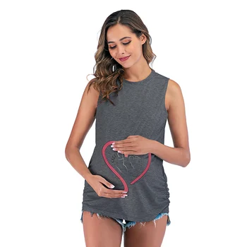 Meilės Pėdsakai 2020 Metų Vasaros Tees Moterų marškinėliai Slim Motinystės Juokingas Laiškas Viršūnių O-Kaklo Nėštumo T Marškinėliai nėščiosioms