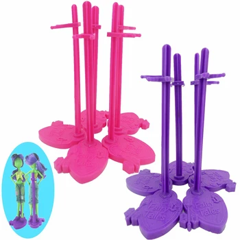 Aukštos Kokybės 5 Vnt. / Daug Plastikinės Lėlės Stovi Rožinė, Violetinė Ekrano Modelis Remti Turėtojas Pasiūlymo Priedai Monster High Lėlės