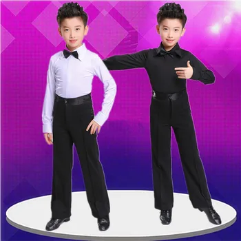 Naujas 2020 ilgomis rankovėmis, baltos spalvos black mens lotynų marškinėliai lotynų šokių berniukai lotynų šokių kostiumas berniukui