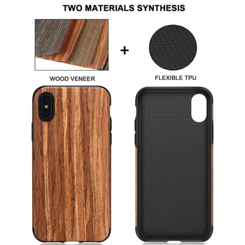 Prabangių senovinių medienos grūdų Atveju iPhone 7 8 6 6S Plius Minkšto Silikono antidetonaciniai Apima, 