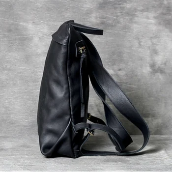 AETOO Galvos-karvės odos sluoksnis minimalistinio dizaino dvigubo pečių maišą paprasta kuprinė vyrų ir moterų rankų darbo odinis maišelis