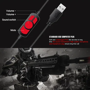 Naujas Q5 USB Laidinio Žaidimų Ausinės OVLENG Su Mikrofonas Stereo, HD Ausines Muzikos HIFI Ausines Lanksčiai Reguliuojamas PS4 PC