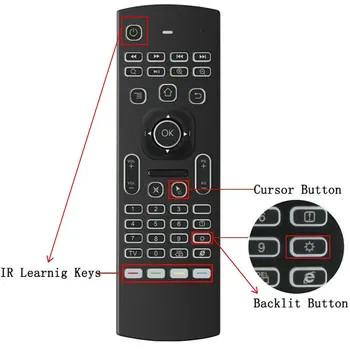 MX3 apšvietimas Balso Oro Pelę, klaviatūrą, rusų, anglų kalba, 5 IR Mokymosi klavišus, skirta 