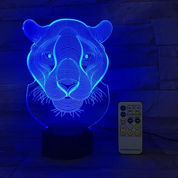 Liūtas, Tigras RC Remote Touch Kontrolės 3D Dekoro USB Lempa Vaikams, Žaislų, Dovanų Naktiniai Luminarias 7 Spalvų Flash Pakeisti LED Šviesos Naktį
