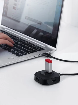 USB Hub Didelės Spartos 4-Port HUB Docking Station Nešiojamas Vieną Keturių Konverteris ilgiklis Splitter