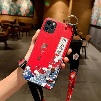 3D Iškilumo Telefoną Atveju Xiaomi Redmi Pastaba 7 8 9 Pro 8T 7A 8A Mi 10 9 8 Lite 9T CC9 CC9e Minkštas Galinio Dangtelio laikiklis Riešo Dirželis