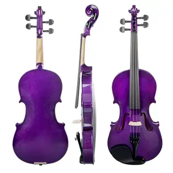 NAOMI Visu Dydžiu 4/4 Liepų Akustinis Smuikas Violetinė Violino Ebony Fingerboard Brazilwood Lankas Muzikos Instrumentai Su Byla