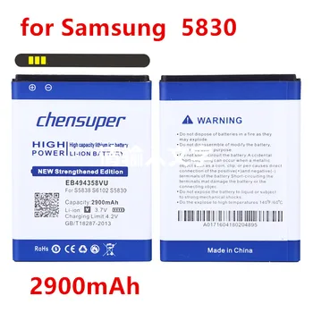 Naujas 2900mAh EB494358VU Baterijos Samsung Galaxy Ace 5830 S6802 B7510 i569 i579 i619 S5660 S5670 S5830I S5838 S6102 S6108 S5830