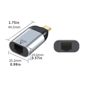 USB C iki Ethernet Adapterio Kabelį Kūrimo Aliuminio USB-C RJ45 LAN Tinklo plokštė, Suderinama su 