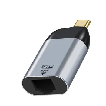 USB C iki Ethernet Adapterio Kabelį Kūrimo Aliuminio USB-C RJ45 LAN Tinklo plokštė, Suderinama su 