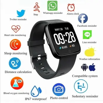 Y7 Smart Apyrankės Apyrankės BT4.0 Smart Watch Širdies ritmo Monitorius Kraujo Spaudimas Fitneso 