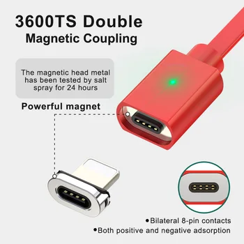 Elough 3in1 Magnetinio Kabelis 3A Greitai įkrauti 3.0 Ištraukiama USB Kabeliai, iPhone, 