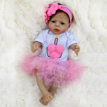 22 Colių Bebes Reborn baby Doll Visą Silikono Vinilo atgimsta mergina lėlės Realus naujagimio Žaislas, Lėlė Vaikų Dienos Dovanos