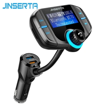 JINSERTA Bluetooth FM Garso Siųstuvas Car Mp3 Grotuvas, Bevielis InCar FM Moduliatorius Automobilinio Rinkinio QC3.0 Support TF USB AUX
