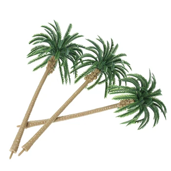 15vnt Miniatiūriniai Peizažai Išdėstymo Modelis Plastiko, Medžio Palmių Traukinio Kokoso Atogrąžų Sode Apdaila