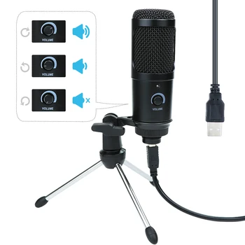Profesija studija Kondensatoriaus Mikrofonas, Namų Karaoke USB Mikrofonas PC Nešiojamąjį Kompiuterį Įrašymo mic su Pop Filtras