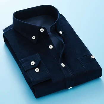 Banga prekės ženklo mados vyriški ilgomis rankovėmis marškinėliai 2020 m. rudenį naujų vientisos spalvos aikštėje apykaklės Verslo atsitiktinis marškiniai Įvairių spalvų, stilių viršų