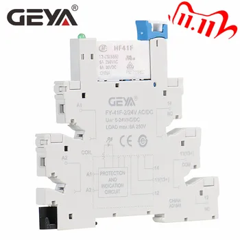 GEYA 6.2 mm storio Plonas Relės Lizdas su Hongfa Relė 12VDC/AC arba 24VDC/AC Plug Relay