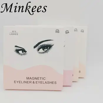 Minkees 3 Poros Magnetinio Natūralios Blakstienos 3D Mink Blakstienos Nustatyti Magnetas skystus akių kontūro& Magnetinio Blakstienas & Tweezer