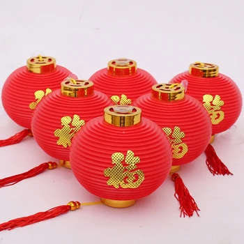 6pcs Tradicinės Kinų Raudonųjų Žibintų Papuošalų WeddingParty Naujųjų Metų Pakabinti Mini Pavasario Šventė Žibintų Šalies Namų Puošybai