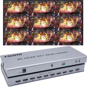 4K HDMI Multi-viewer 9x1 Nuotrauką, Paveikslėlį HDMI Switcher Quad HDTV Ekranas 9 1 iš Besiūlių Perjungti Vaizdą Splitter Dozatoriumi