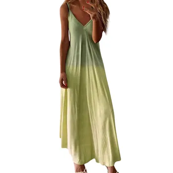2021 Suknelė Moterims Atsitiktinis Rankovių Camisole V-kaklo Spausdinti Bakas Ilga Suknelė Plius Dydis 5XL Vestidos boho hipių prašmatnus Ilga Suknelė