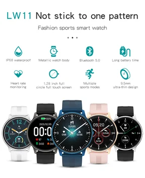 LW11 Smart Watch Širdies ritmo Monitorius IP68 Vandeniui Fitness Tracker Vyrų Laikrodis Užsakymą Veidus, klausytis Muzikos Smartwatch