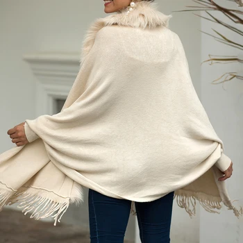 Megztinis megztas megztinis moterims 2020 Atsitiktinis streetwear apsiaustu, su Kutais skara kailio apykakle apsiaustu cardigan megztinis ponios skara megztinis