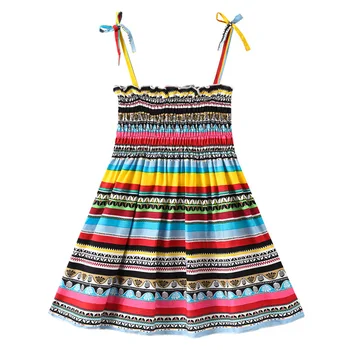 Nacionalinės stilius saldus mergaičių suknelė atsitiktinis vasarą vaikai slydimo suknelės vaikų drabužių paplūdimio atostogų