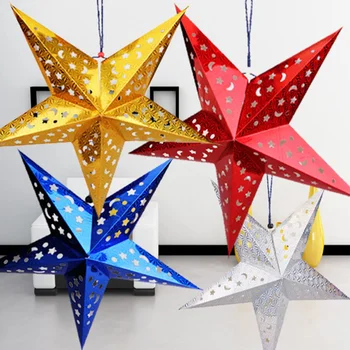 5VNT 30CM Popieriaus Star Light Lubų Dekoratyvinis Popierius Star Žibintų Lempos, lempų gaubtų Kalėdų Vestuvių