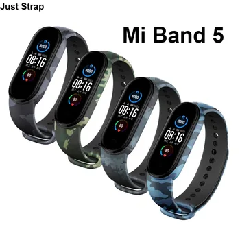 5vnt Už Xiaomi Mi Juosta 5 Apyrankės Apyrankės Miband 4 5 3 Kamufliažas Silikono Watchband Miband 5 Smart Pakeitimo Riešo Dirželis