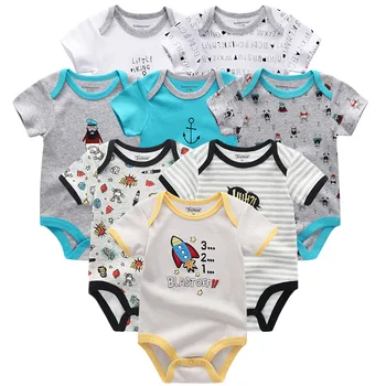 Unisex Kūdikių Drabužiai 8Pcs/daug Naujagimis Berniukas, Mergaitė Rompers roupas de bebes Medvilnės Baby Jumpsuits Trumpas Rankovės Kūdikių Drabužiai.