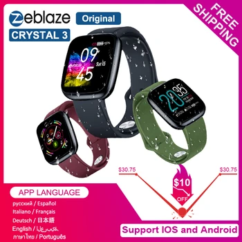Zeblaze Kristalų 3 Smart Watch Vyrų IPS Ekrano Spalvos IP67 atsparus Vandeniui Širdies ritmas, Kraujo Spaudimas ir Fitneso Sporto B57 Smartwatch Moterims