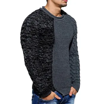 Vyrų Mados Apvalios Kaklo Asmenybės Spalvų Laukinių Megztinis Plonas Megztinis universalus megztinis plonas megztinis