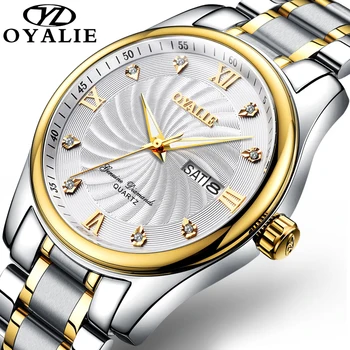 OYALIE 2020 Prabangių Vyrų Kvarciniai Laikrodžiai, Nerūdijančio Plieno Žiūrėti Top Brand Verslo Vyrų Laikrodis reloj hombre